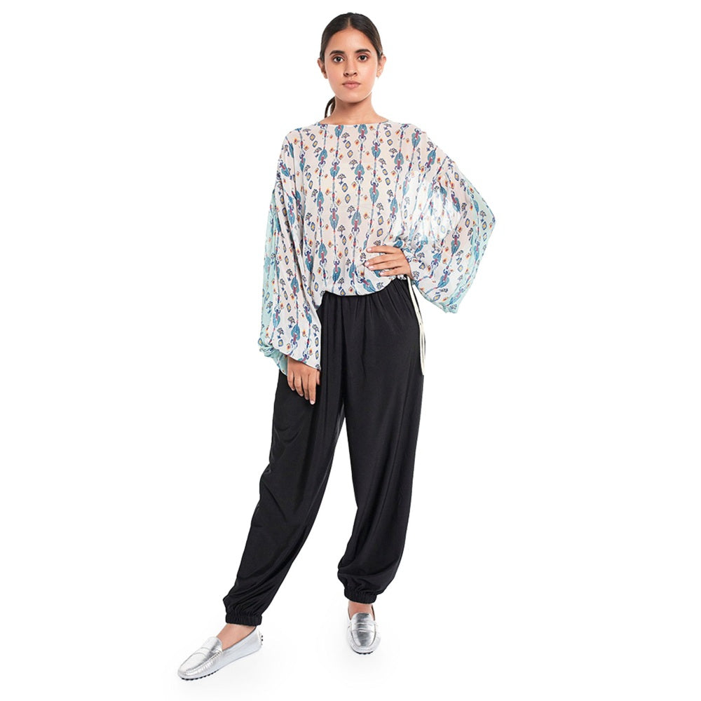PS Pret by Payal Singhal Crepe White Printed Tunic
