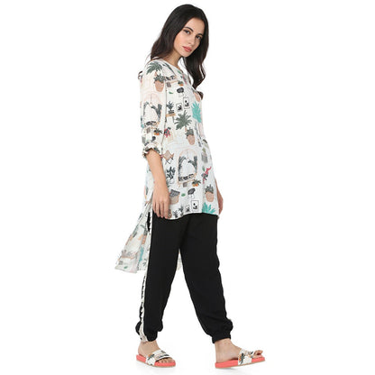 PS Pret by Payal Singhal Georgette White Printed Tunic