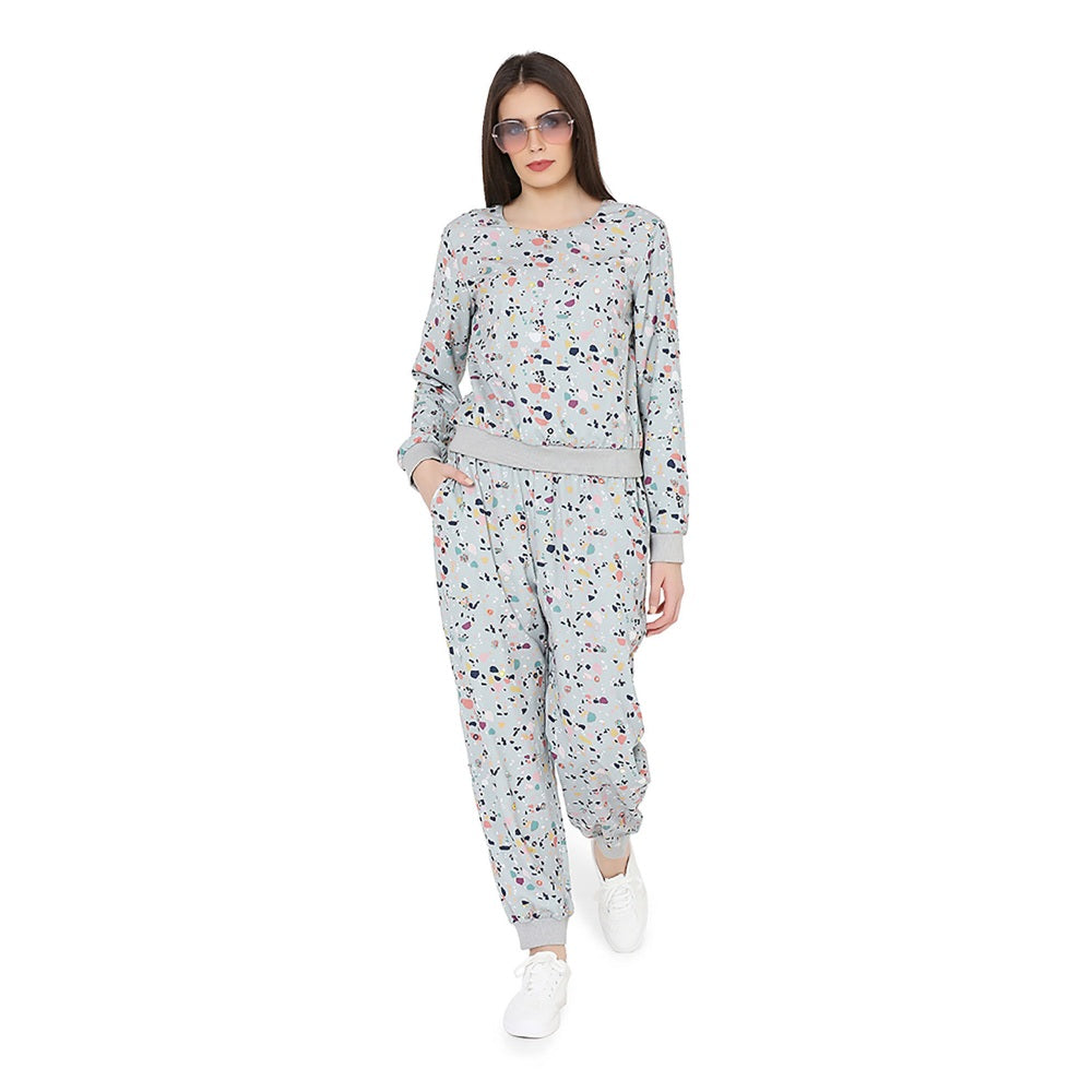 PS Pret by Payal Singhal Green Printed Art Crepe Top With Jogger Pant Set (Set of 2)