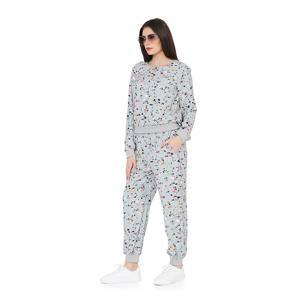 PS Pret by Payal Singhal Green Printed Art Crepe Top With Jogger Pant Set (Set of 2)
