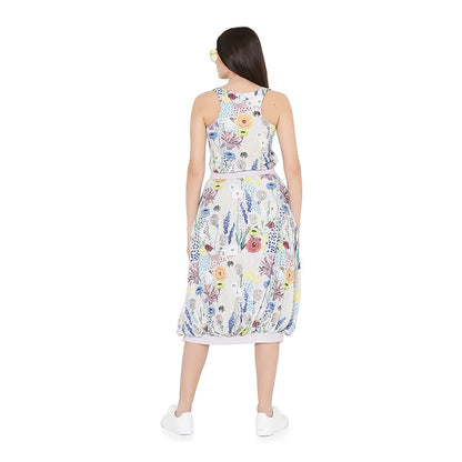 PS Pret by Payal Singhal Stone Printed Art Crepe Racer Back Top With Balloon Skirt (Set of 2)