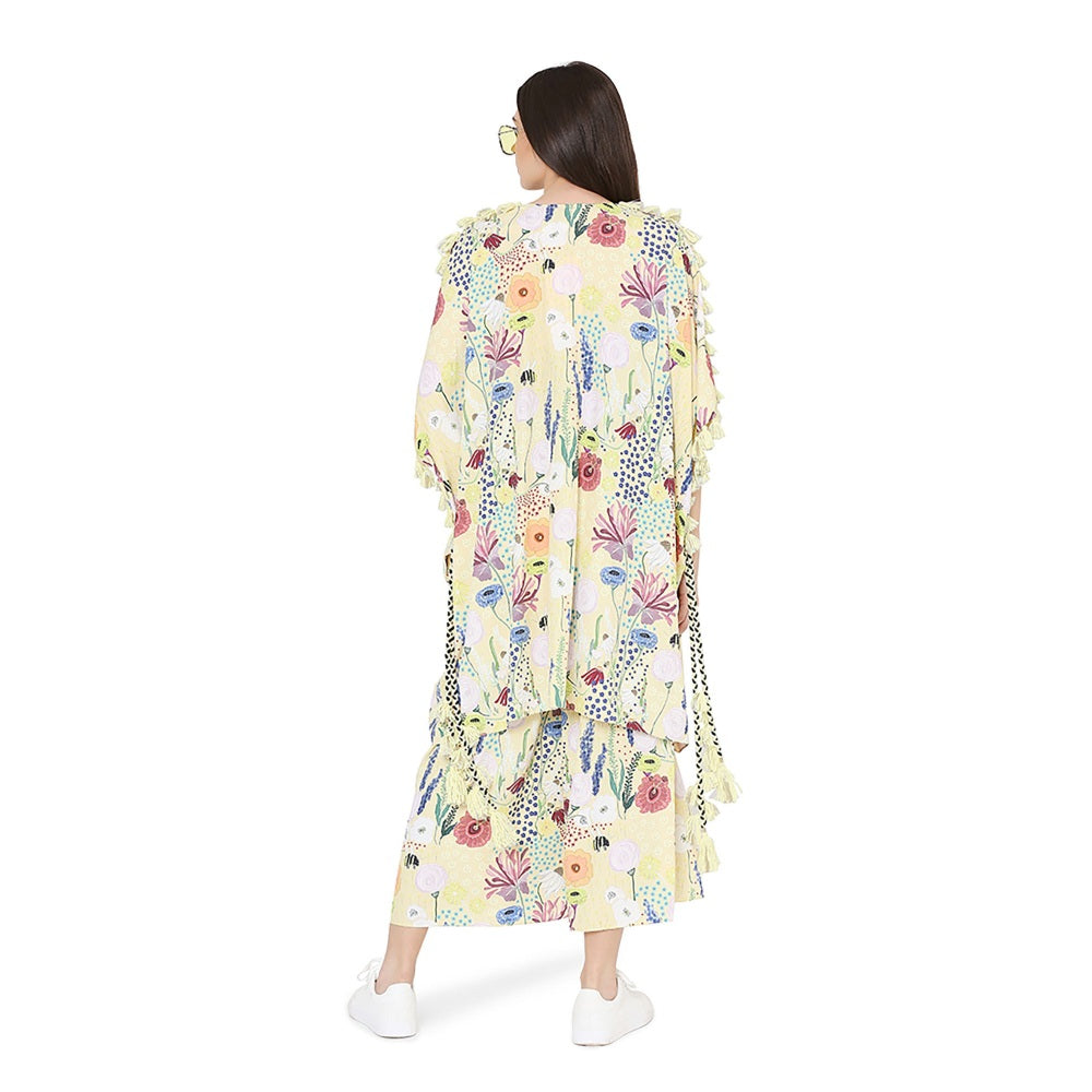 PS Pret by Payal Singhal Art Crepe Oversized Kaftaan Top With Jogger Pant Set (Set of 2)