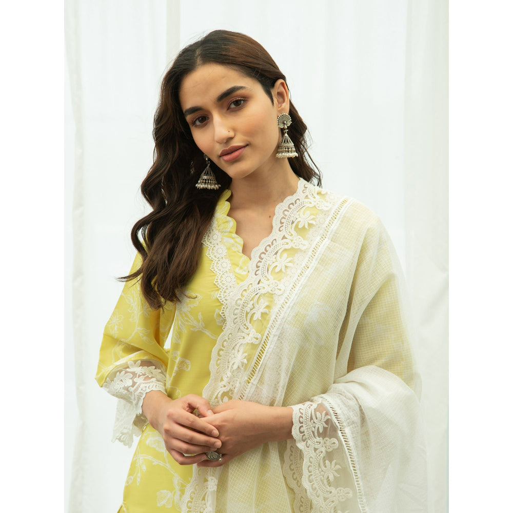 Roze Zard Kurta (Set of 3)
