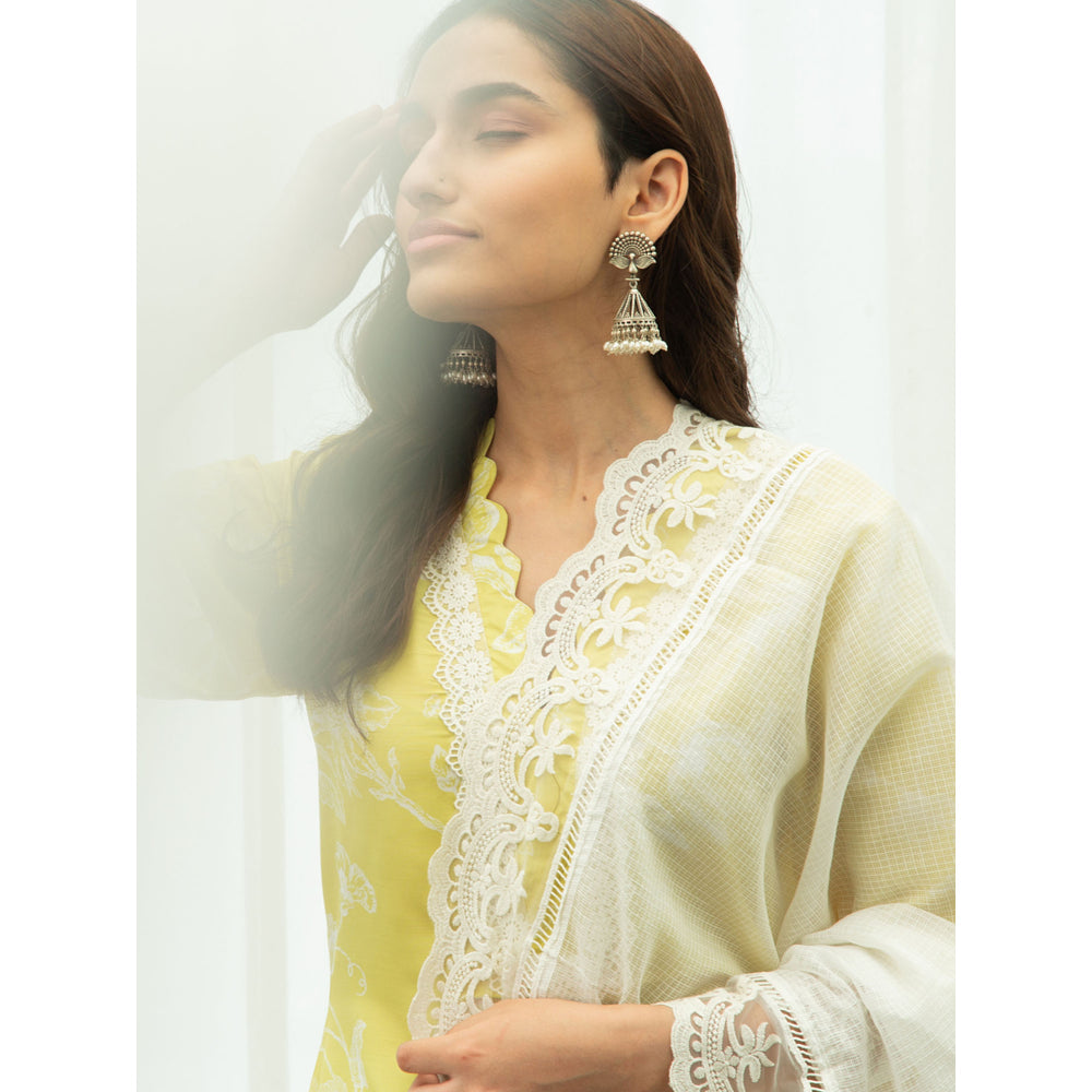 Roze Zard Kurta (Set of 3)