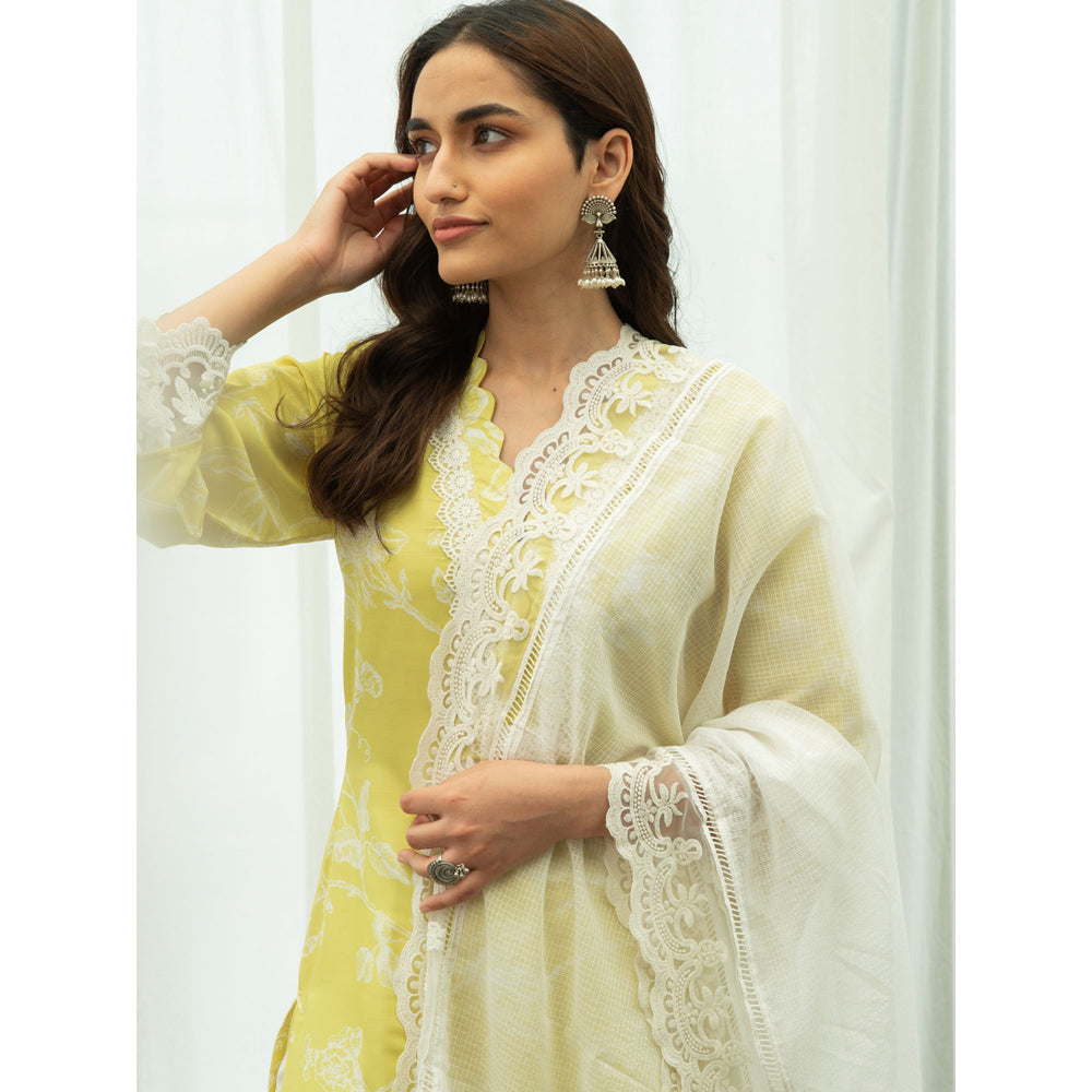 Roze Zard Kurta (Set of 3)