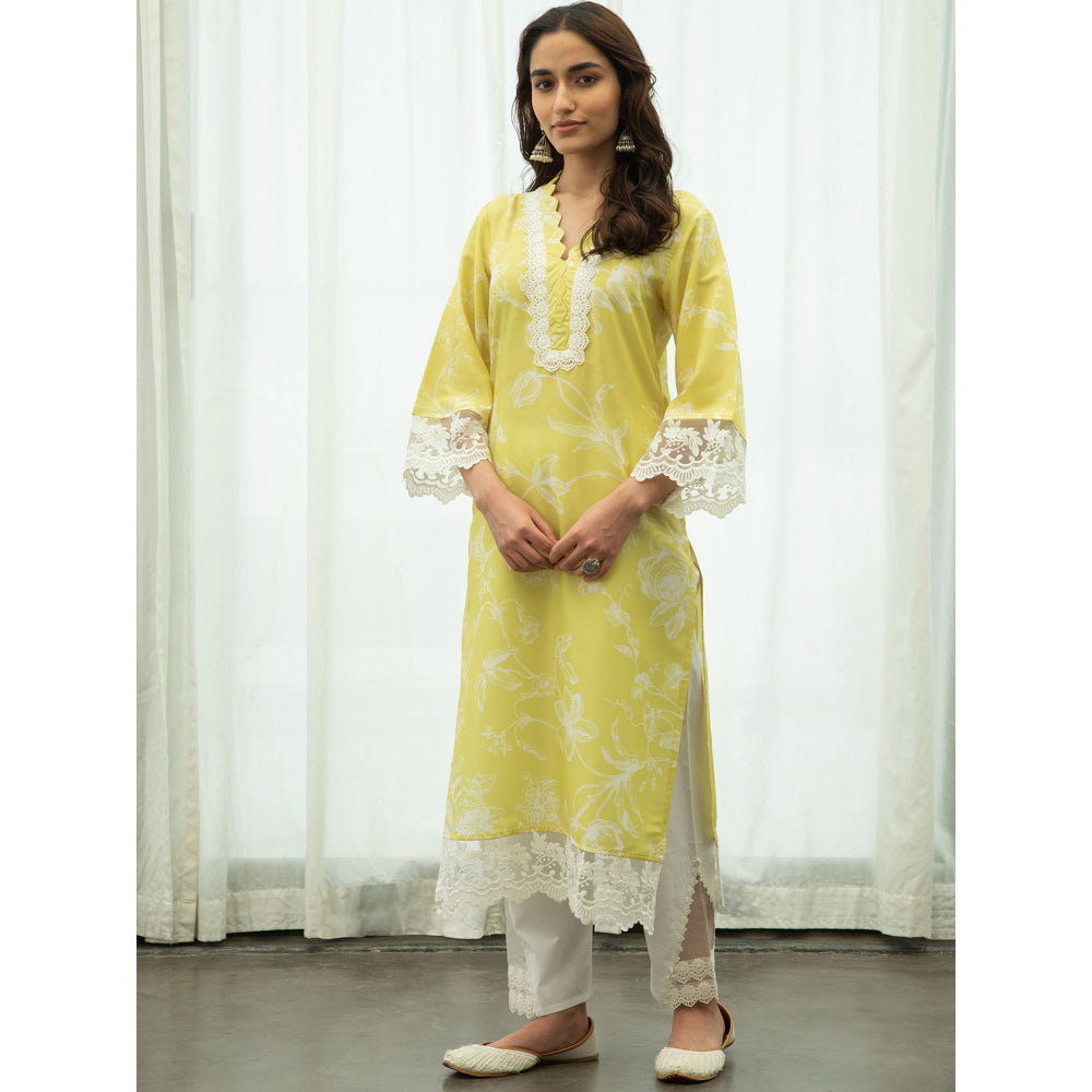 Roze Zard Kurta (Set of 3)