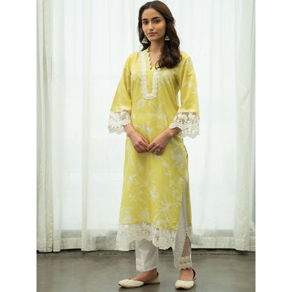 Roze Zard Kurta (Set of 3)