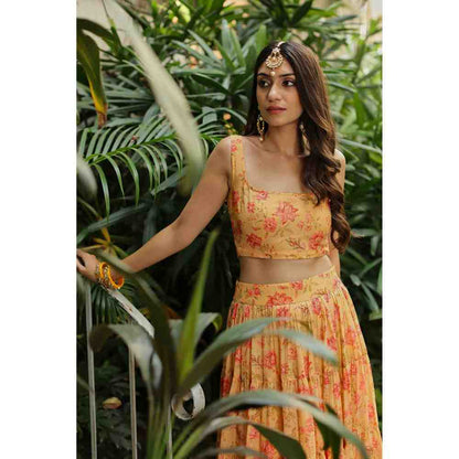Roze Kyra Lehenga (Set of 3)
