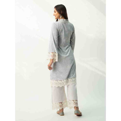 Roze Parsia Grey Velvet (Set Of 2)