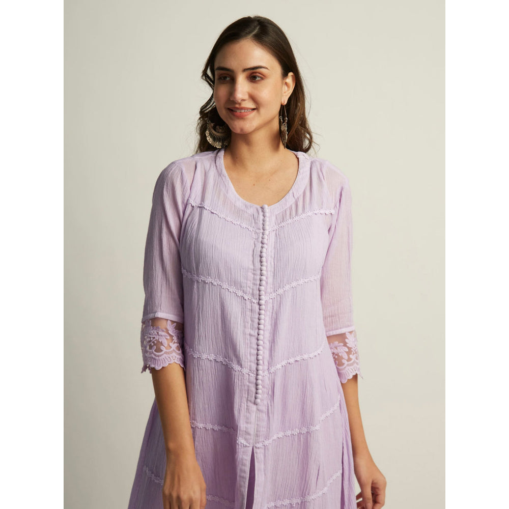 Roze Mahjabeen Lilac Kurta (Set of 3)