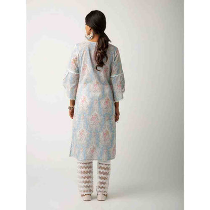 Roze Eishal Blue Kurta (Set of 3)