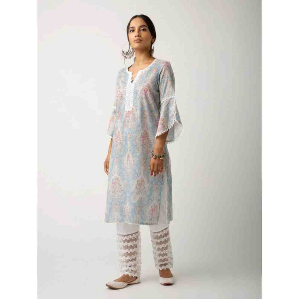 Roze Eishal Blue Kurta