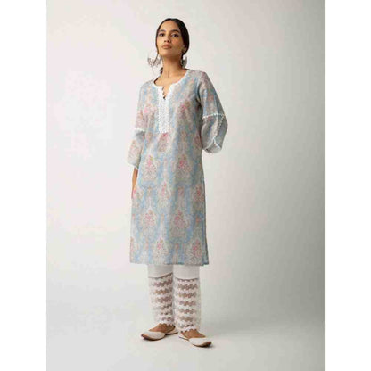 Roze Eishal Blue Kurta