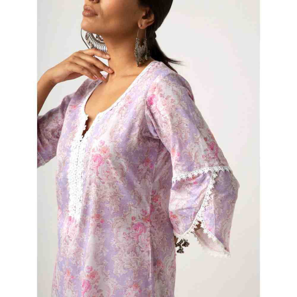 Roze Eishal Purple Kurta (Set of 3)
