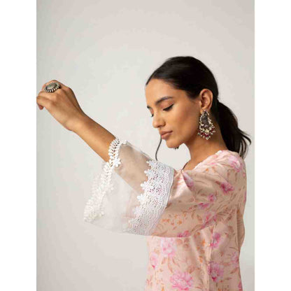 Roze Keya Peach Kurta (Set of 3)