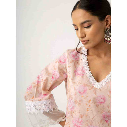 Roze Keya Peach Kurta