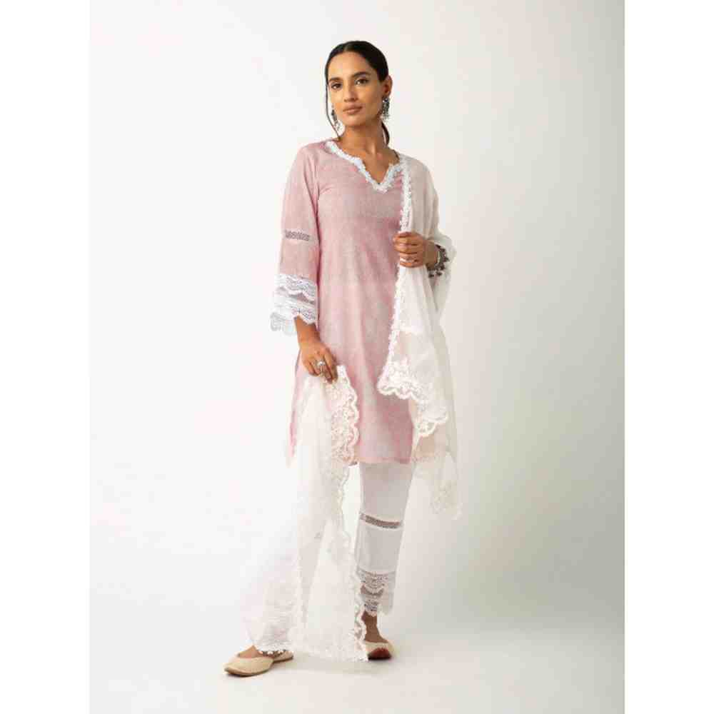 Roze Azhra Pink Kurta (Set of 3)