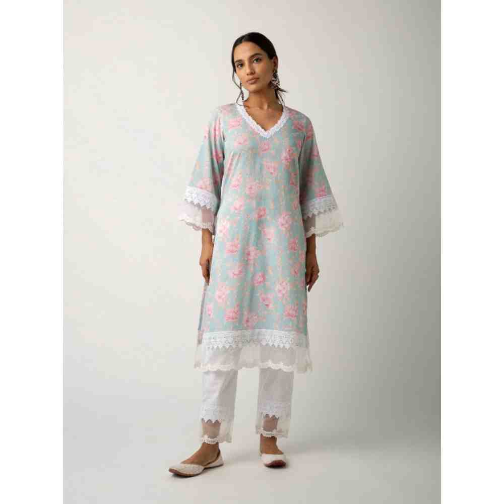 Roze Keya Blue Kurta