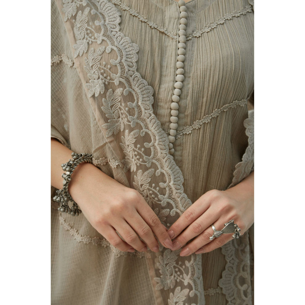 Roze Mahjabeen Light Taupe Dupatta