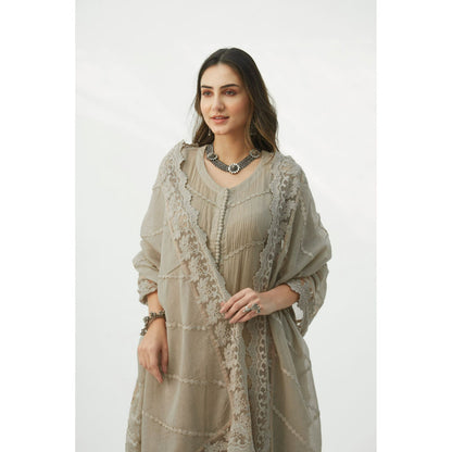 Roze Mahjabeen Light Taupe Dupatta