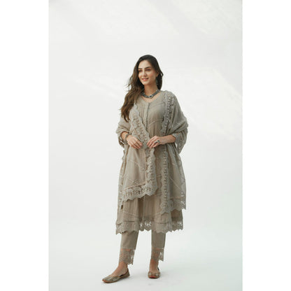 Roze Mahjabeen Light Taupe Dupatta