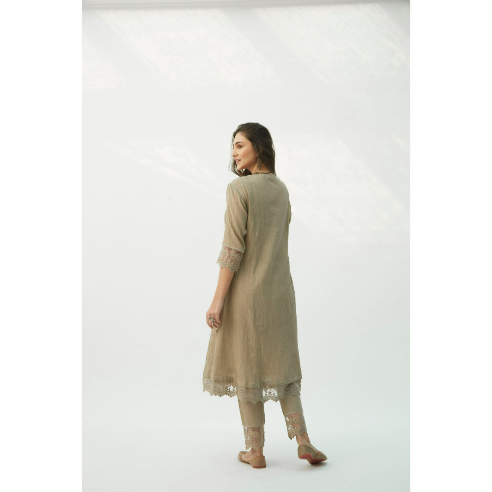 Roze Mahjabeen Light Taupe Suit (Set of 3)
