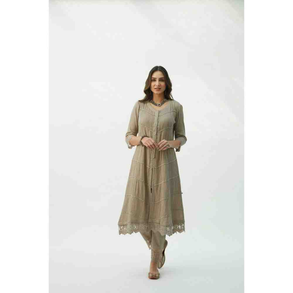 Roze Mahjabeen Light Taupe Kurta