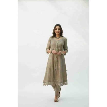 Roze Mahjabeen Light Taupe Kurta