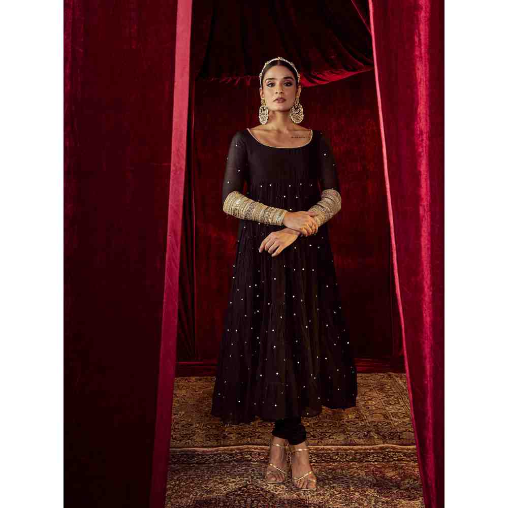 Roze Meher Black Anarkali (Set of 3)