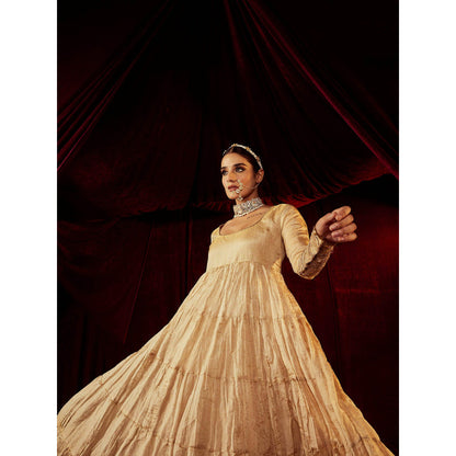 Roze Sahiba Gold Anarkali (Set of 3)