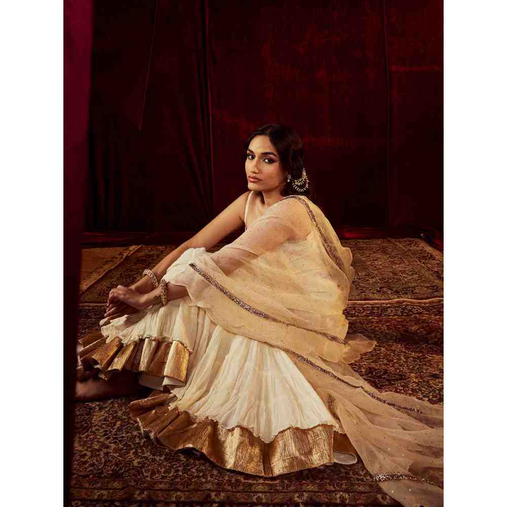Roze Shahina Ivory Sharara (Set of 3)