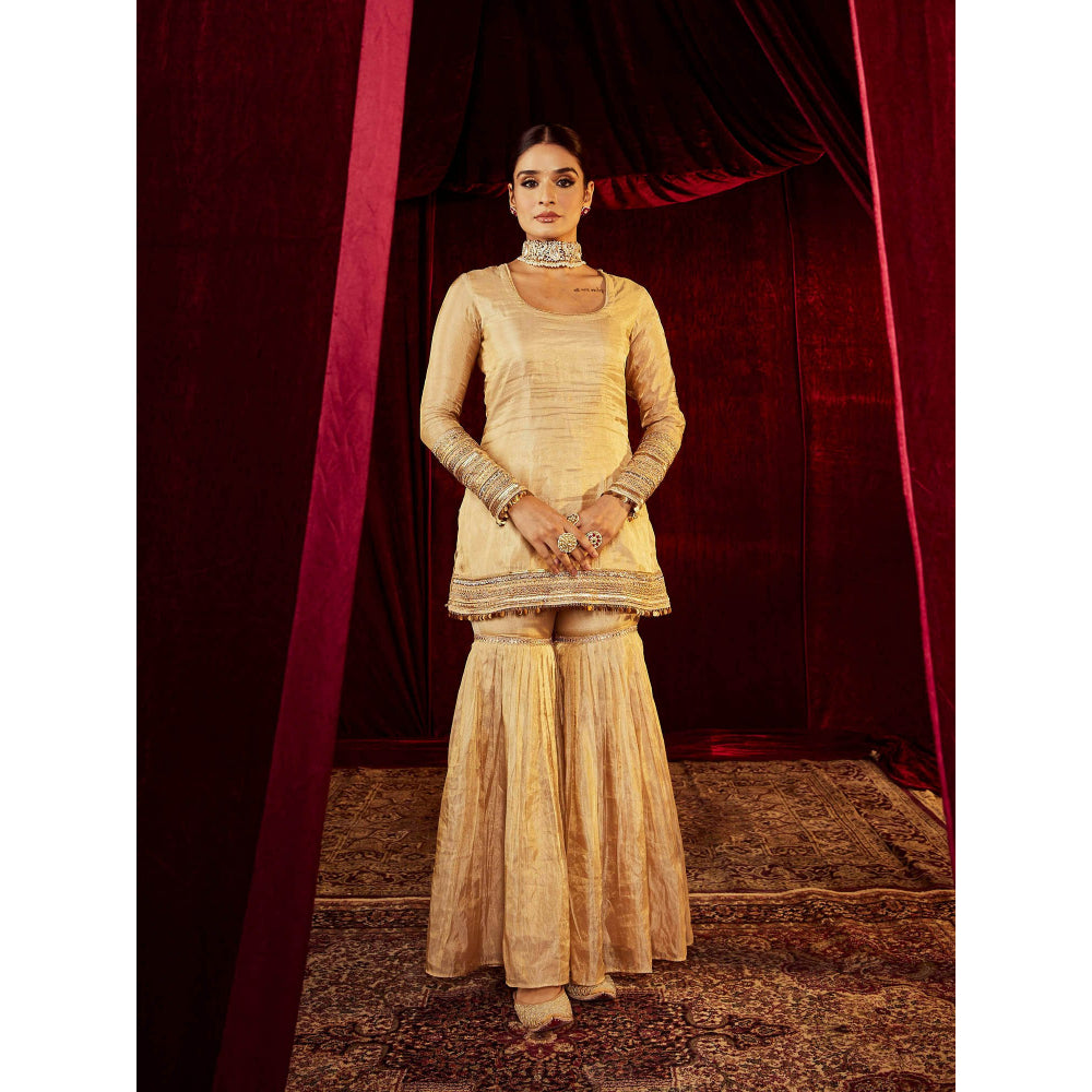 Roze Sultana Gold Sharara (Set of 3)