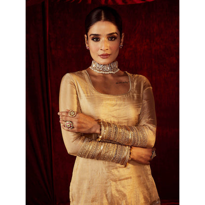 Roze Sultana Gold Sharara (Set of 3)