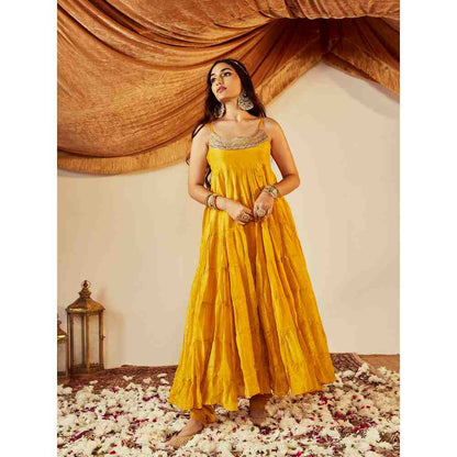 Roze Tara Yellow Anarkali (Set of 3)