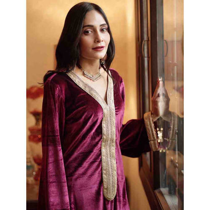Roze Nargis Maroon Palazzo (Set of 2)
