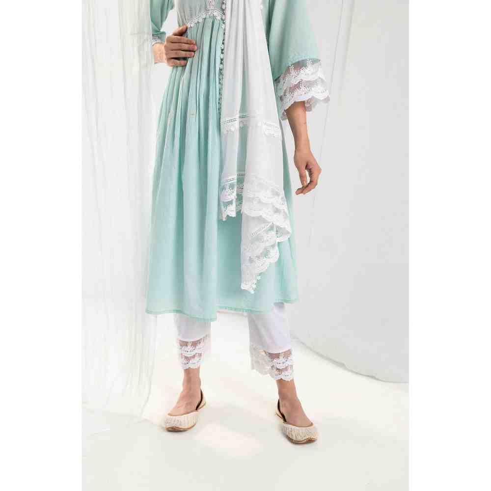 Roze Aura White Dupatta