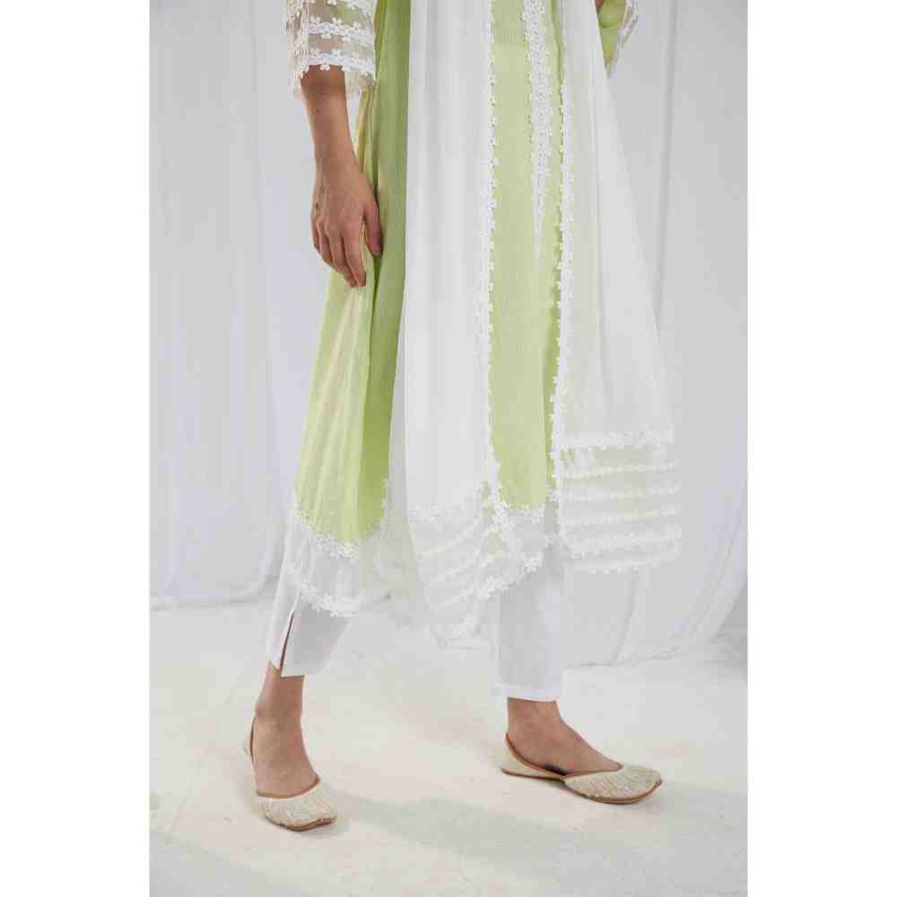 Roze Fiona White Dupatta