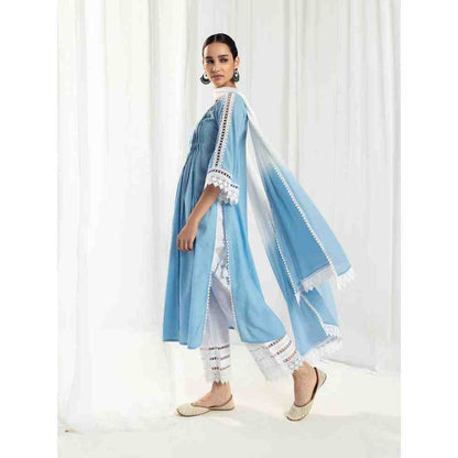 Roze Iris Blue Dupatta