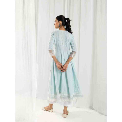 Roze Aria Blue Kurta and Pant with Dupatta (Set of 3)