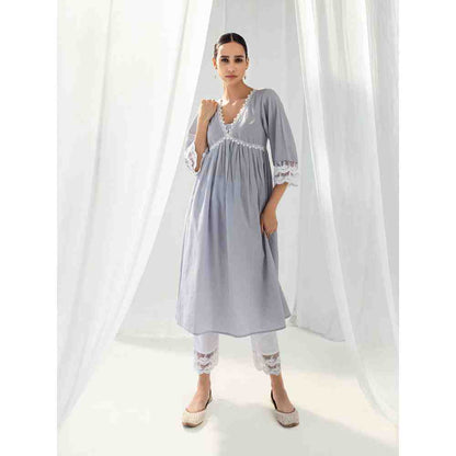 Roze Aura Purple Kurta and Pant with Dupatta (Set of 3)