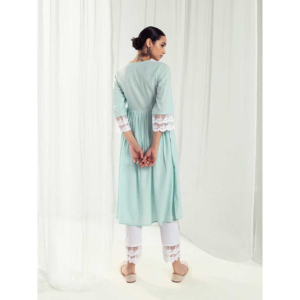 Roze Aura Blue Kurta