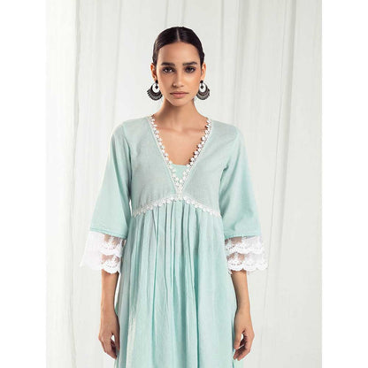 Roze Aura Blue Kurta