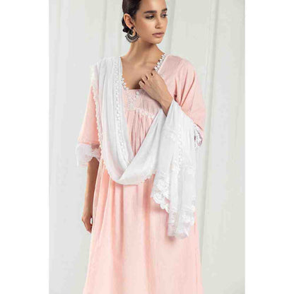 Roze Aura Peach Kurta and Pant with Dupatta (Set of 3)
