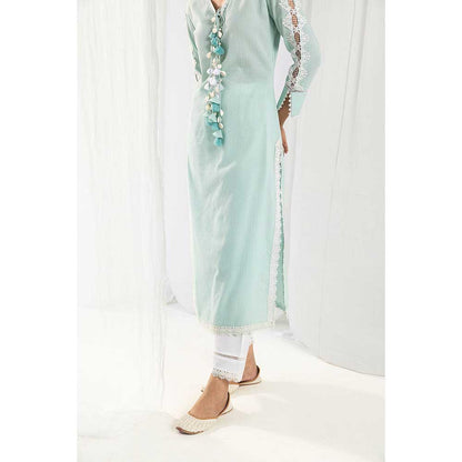 Roze Eden Blue Kurta and Pant with Dupatta (Set of 3)
