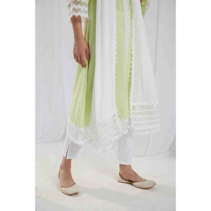 Roze Fiona Green Kurta and Pant with Dupatta (Set of 3)