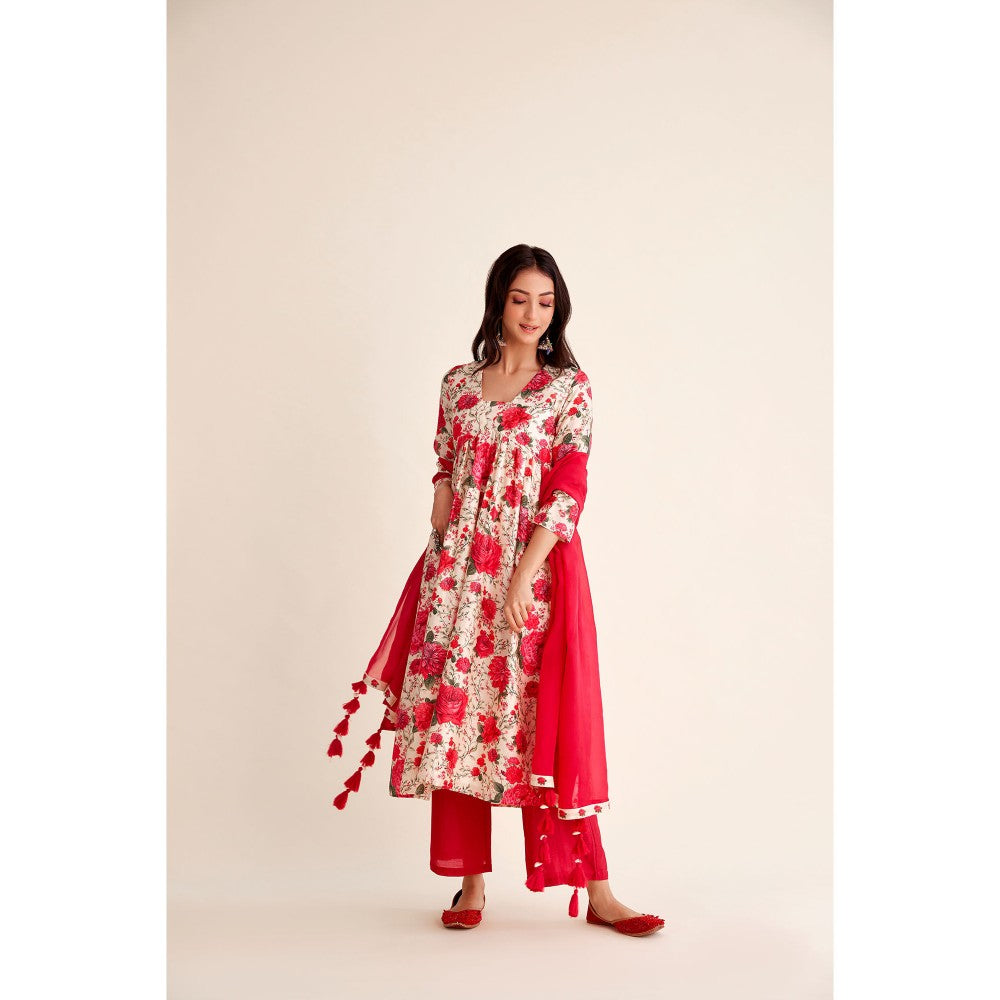 Roze Muskaan Chanderi Anarkali (Set of 3)