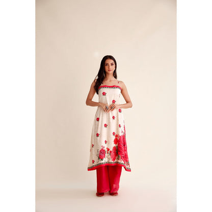 Roze Sufiya Chanderi Sleeveless Kurta (Set of 3)