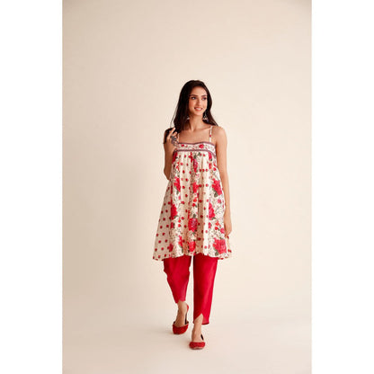 Roze Roshni Chanderi Kurta (Set of 3)