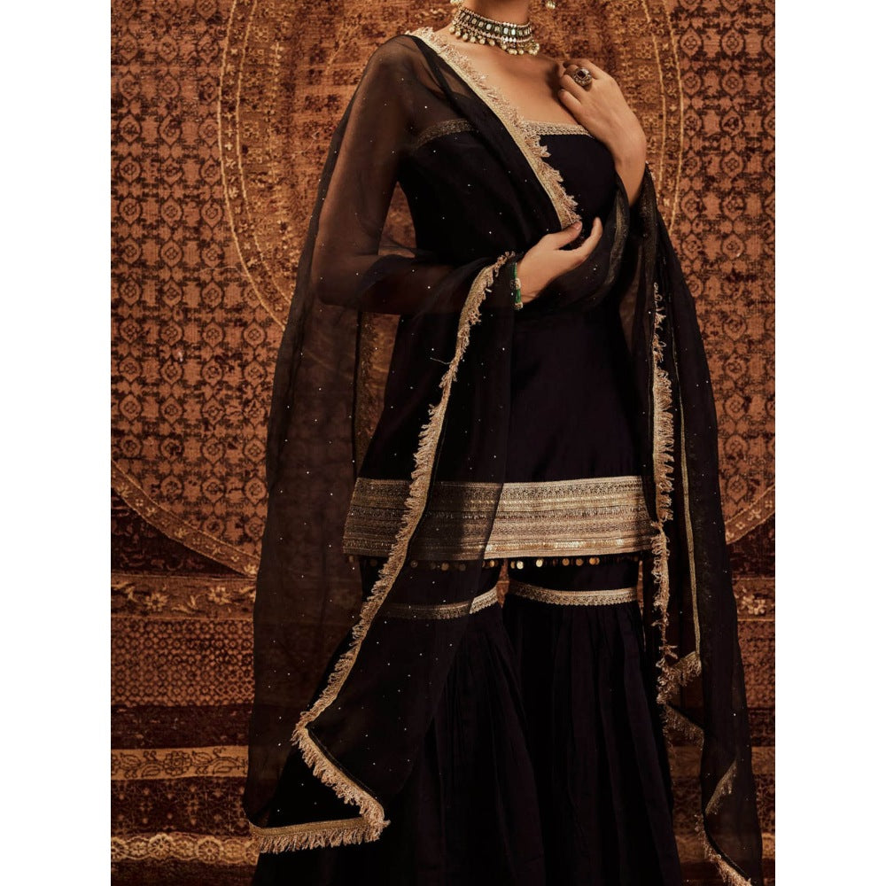Roze Sultana Black Dupatta