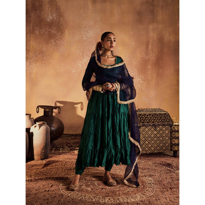 Roze Sahiba Green Anarkali with Churidar & Dupatta (Set of 3)